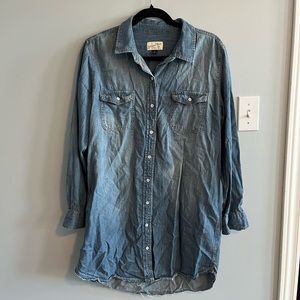 Denim shirt-dress